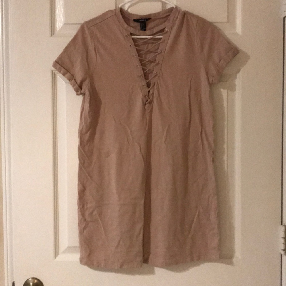 Tan t shirt dress